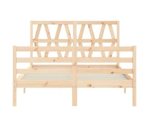 Gultas Rāmis Ar Galvgali, Divvietīgs, Masīvkoks Vidaxl