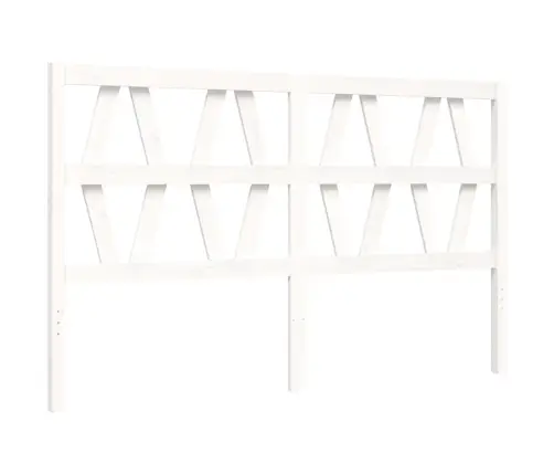 Gultas Rāmis Ar Galvgali, King Size Izmērs, Masīvkoks, Balts Vidaxl
