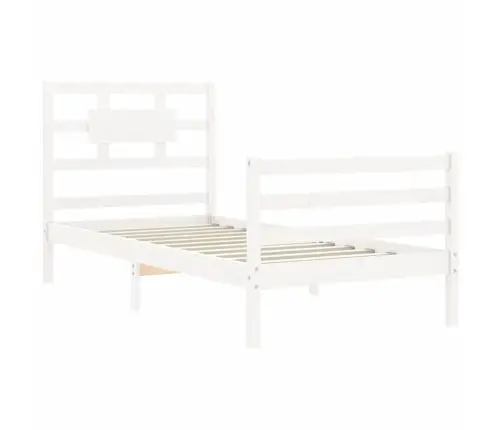 Lovos Rėmas Su Galvūgaliu, Baltas, 90X200cm Medienos Masyvas