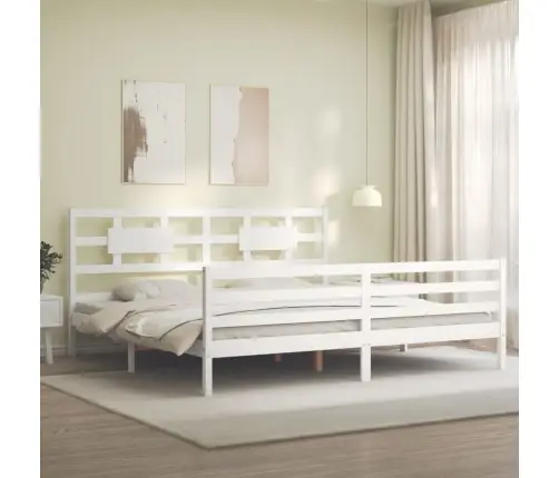 Lovos Rėmas Su Galvūgaliu, Baltas, Mediena, Itin Didelis