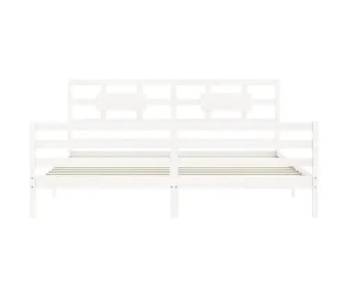 Lovos Rėmas Su Galvūgaliu, Baltas, Mediena, Itin Didelis