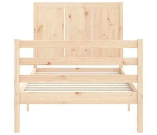 Gultas Rāmis Ar Galvgali, Vienvietīgs, Masīvkoks Vidaxl