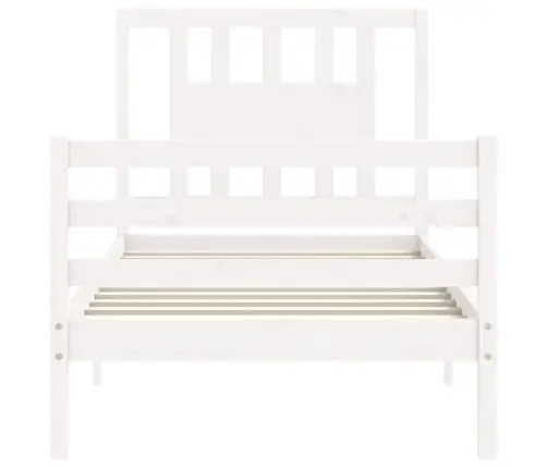 Lovos Rėmas Su Galvūgaliu, Baltas, 90X200cm Medienos Masyvas