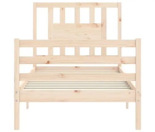 Gultas Rāmis Ar Galvgali, 100X200 Cm, Masīvkoks Vidaxl