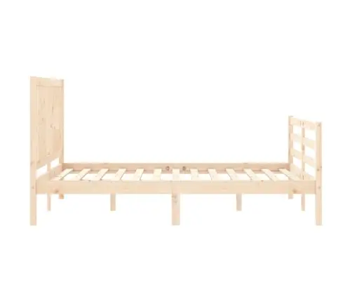 Gultas Rāmis Ar Galvgali, 120X200 Cm, Masīvkoks Vidaxl