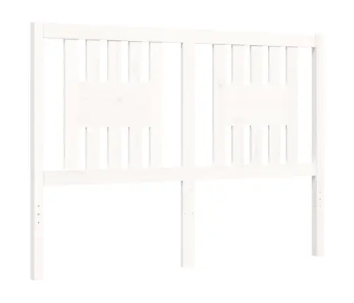 Gultas Rāmis Ar Galvgali, 140X200 Cm, Masīvkoks, Balts Vidaxl