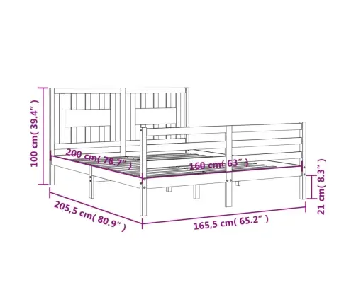 Lovos Rėmas Su Galvūgaliu, 160X200cm Medienos Masyvas