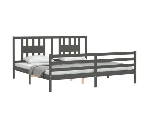 Voodiraam Peatsiga, Hall, 200 X 200 cm Täispuit