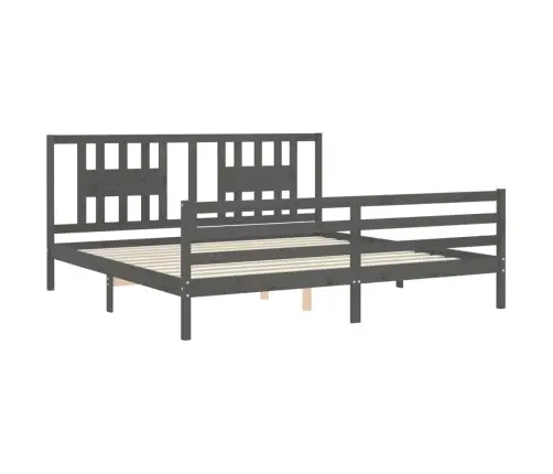 Voodiraam Peatsiga, Hall, 200 X 200 cm Täispuit