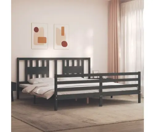 Voodiraam Peatsiga, Hall, 200 X 200 cm Täispuit