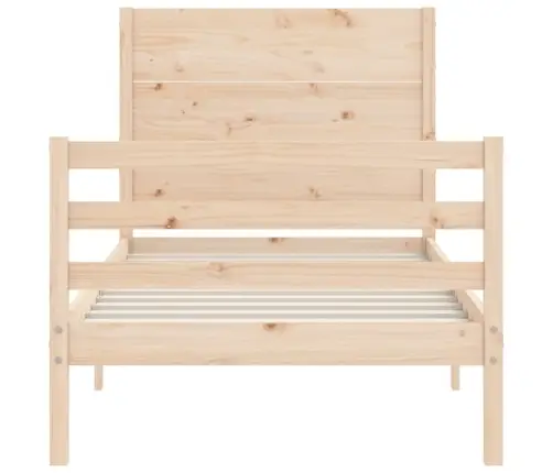 Gultas Rāmis Ar Galvgali, 100X200 Cm, Masīvkoks Vidaxl