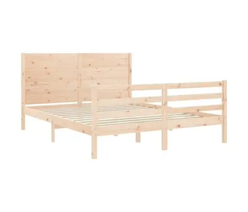 Gultas Rāmis Ar Galvgali, 160X200 Cm, Masīvkoks Vidaxl
