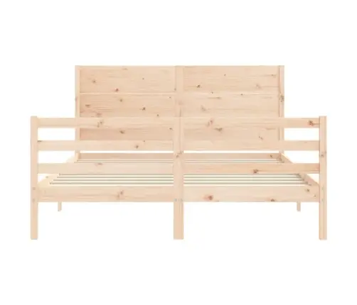 Gultas Rāmis Ar Galvgali, 160X200 Cm, Masīvkoks Vidaxl
