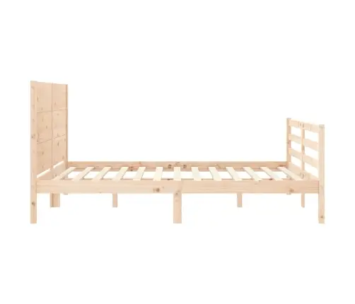 Gultas Rāmis Ar Galvgali, 160X200 Cm, Masīvkoks Vidaxl