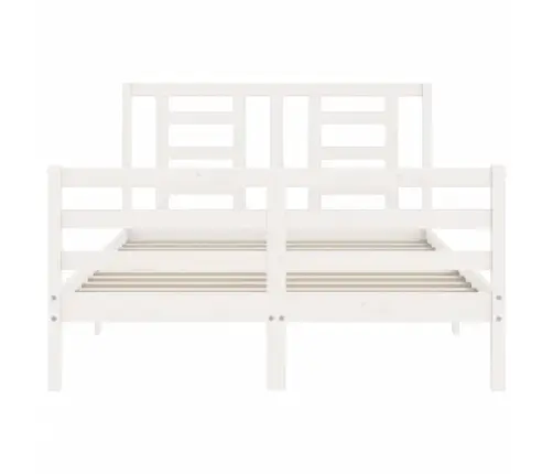 Lovos Rėmas Su Galvūgaliu, Baltas, Mediena, Mažas Dvivietis