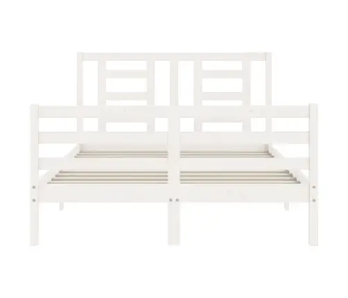 Lovos Rėmas Su Galvūgaliu, Baltas, 140X190cm Medienos Masyvas