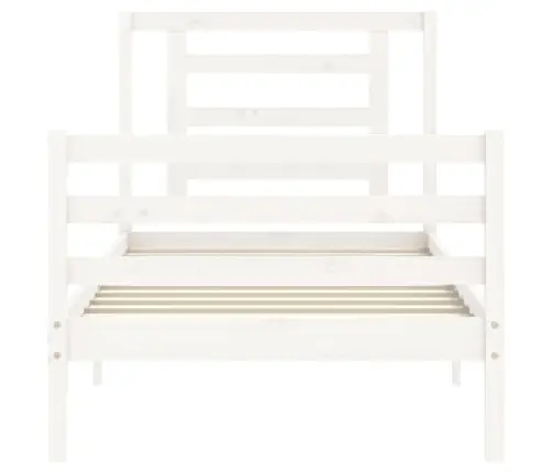 Lovos Rėmas Su Galvūgaliu, Baltas, 90X200cm Medienos Masyvas