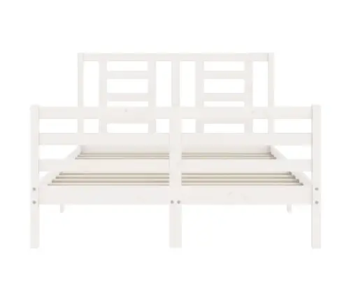 Lovos Rėmas Su Galvūgaliu, Baltas, 120X200cm Medienos Masyvas