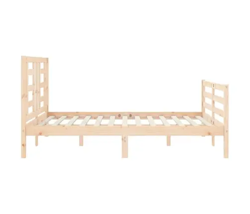 Gultas Rāmis Ar Galvgali, 140X200 Cm, Masīvkoks Vidaxl