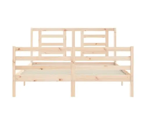 Gultas Rāmis Ar Galvgali, 160X200 Cm, Masīvkoks Vidaxl