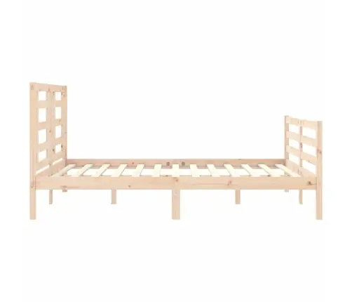 Gultas Rāmis Ar Galvgali, 160X200 Cm, Masīvkoks Vidaxl
