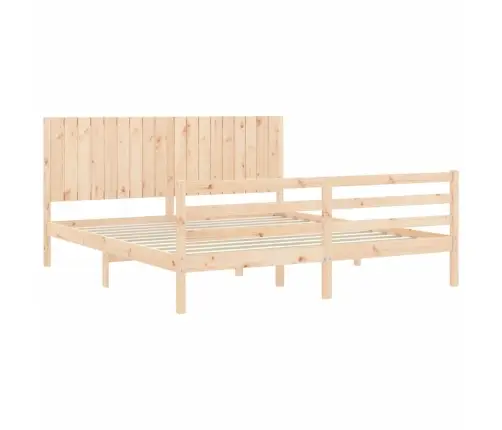 Gultas Rāmis Ar Galvgali, Super King Size, Masīvkoks Vidaxl