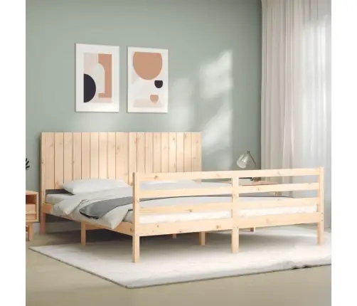 Gultas Rāmis Ar Galvgali, Super King Size, Masīvkoks Vidaxl