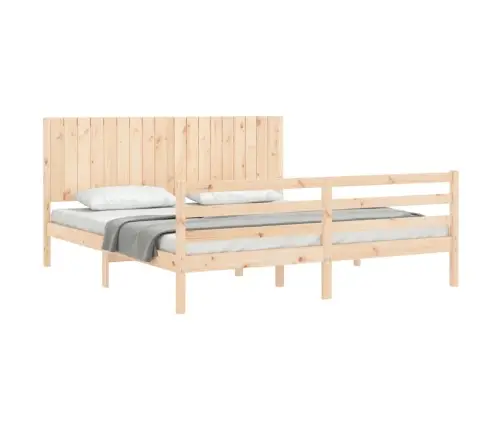 Gultas Rāmis Ar Galvgali, Super King Size, Masīvkoks Vidaxl