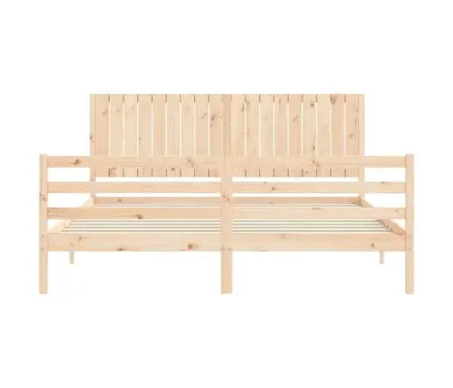 Gultas Rāmis Ar Galvgali, Super King Size, Masīvkoks Vidaxl