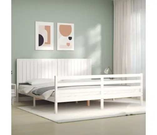 Lovos Rėmas Su Galvūgaliu, Baltas, 200X200cm Medienos Masyvas