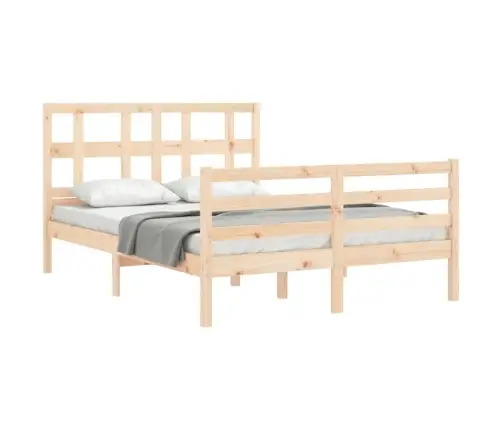 Gultas Rāmis Ar Galvgali, Divvietīgs, Masīvkoks Vidaxl