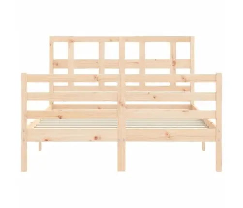Gultas Rāmis Ar Galvgali, Divvietīgs, Masīvkoks Vidaxl