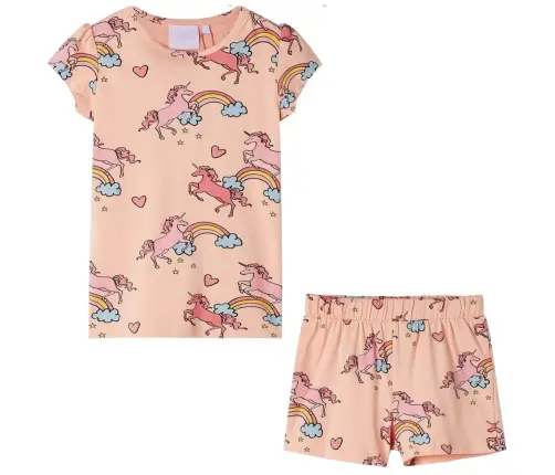 Bērnu Pidžama Ar Īsām Piedurknēm, Gaiši Oranža, 104