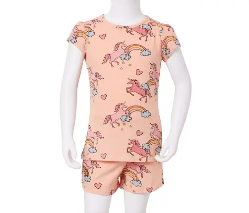 Laste Pidžaama, Lühikeste Varrukatega, Heleoranž, 128