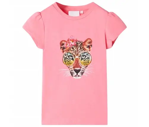 Bērnu T-Krekls, Neona Rozā, 140