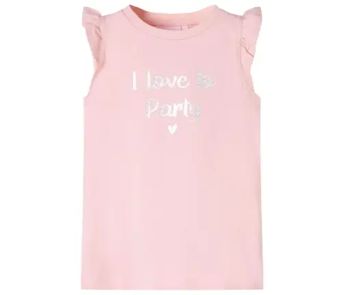 Volangidega Laste T-Särk, Heleroosa, 104