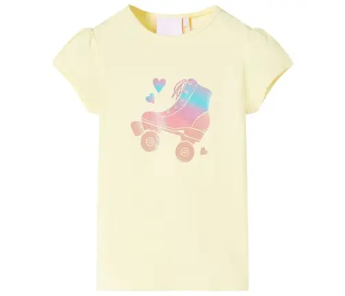 Vaikiški Marškinėliai, Šviesiai Geltonos Spalvos, 128 Dydžio