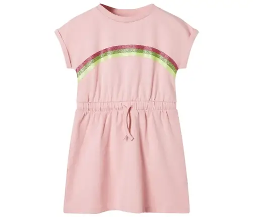Vaikiška Suknelė Su Sutraukiama Juostele, Šviesiai Rožinė, 92 Dydžio