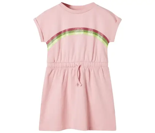 Vaikiška Suknelė Su Sutraukiama Juostele, Šviesiai Rožinė, 116 Dydžio