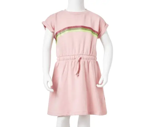 Vaikiška Suknelė Su Sutraukiama Juostele, Šviesiai Rožinė, 116 Dydžio