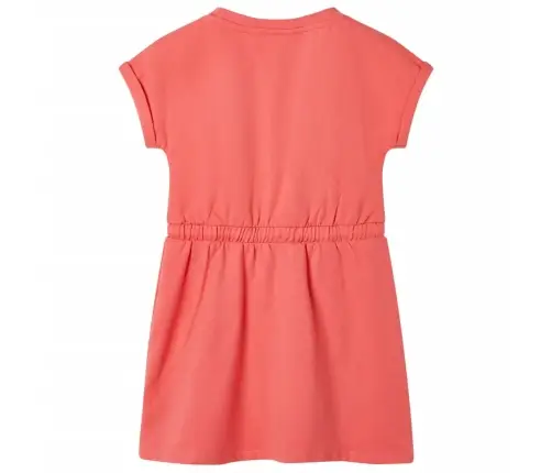Vaikiška Suknelė Su Sutraukiama Juostele, Koralinė, 116 Dydžio