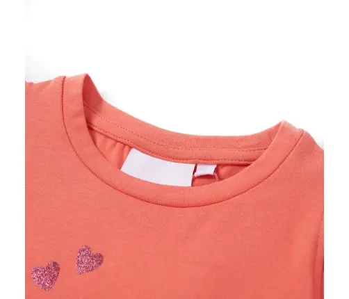 Volangidega Laste T-Särk, Korallroosa, 92
