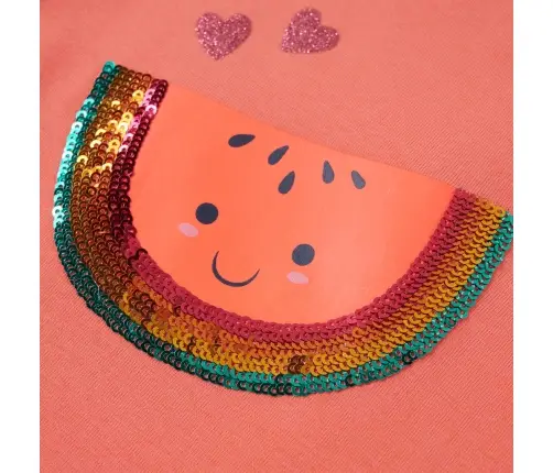 Volangidega Laste T-Särk, Korallroosa, 92