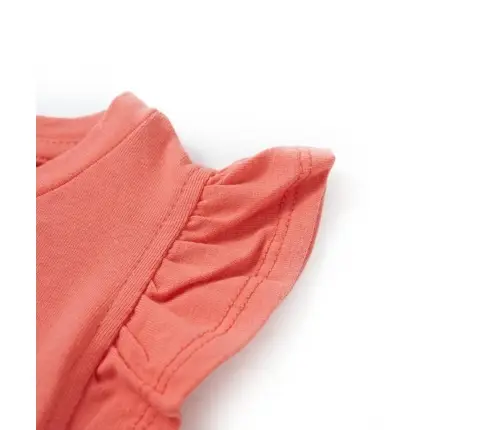 Volangidega Laste T-Särk, Korallroosa, 92