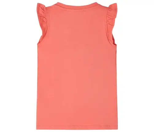 Vaikiški Marškinėliai Su Rankovėmis Su Raukiniais, Koralų, 128 Dydžio