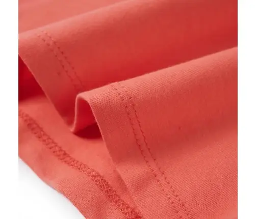 Vaikiški Marškinėliai Su Rankovėmis Su Raukiniais, Koralų, 128 Dydžio