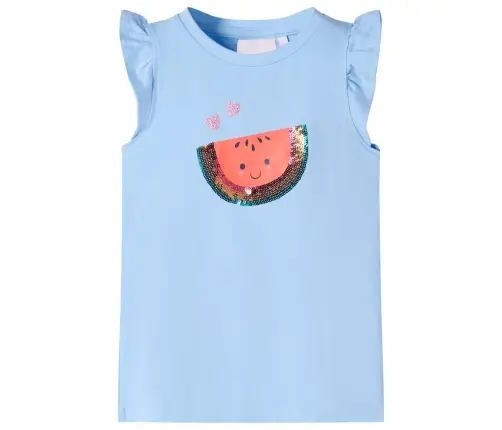 Vaikiški Marškinėliai Su Rankovėmis Su Raukiniais, Mėlyni, 104 Dydžio