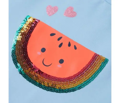 Bērnu Krekls Ar Volānu Piedurknēm, Gaiši Zils, 116