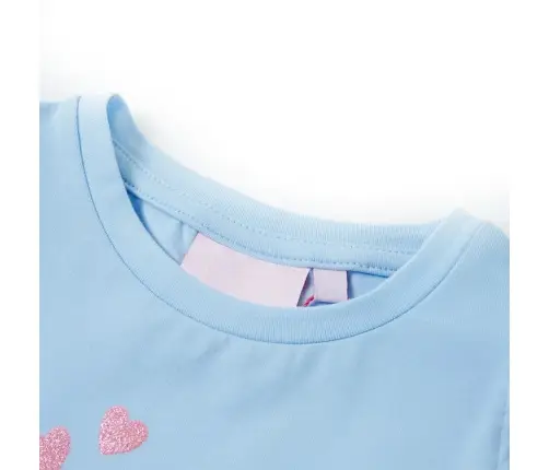 Vaikiški Marškinėliai Su Rankovėmis Su Raukiniais, Šviesiai Mėlyni
