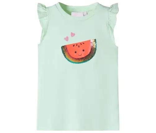 Vaikiški Marškinėliai Su Rankovėmis Su Raukiniais, Žali, 116 Dydžio